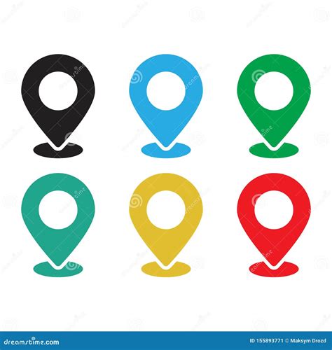 Set Of Colored Map Pins Location Map Icon Stock Illustration