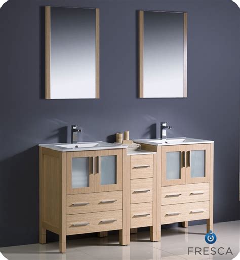 Storage space is essential for all kinds of vanities, and double sink vanities. 60" Modern Double Sink Bathroom Vanity with Color, Faucet ...