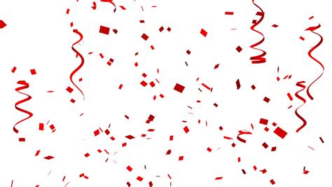 Many Red Confetti Ribbon On White Video De Stock Totalmente Libre De