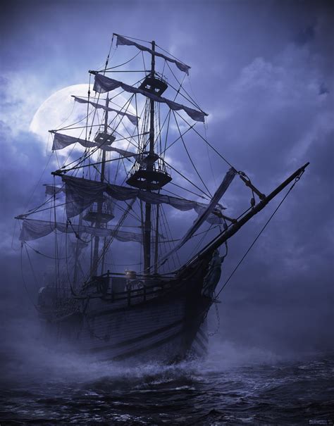 Adventures Of A Pirate Ship 03 Full Moon Pirate Art Pirate Life