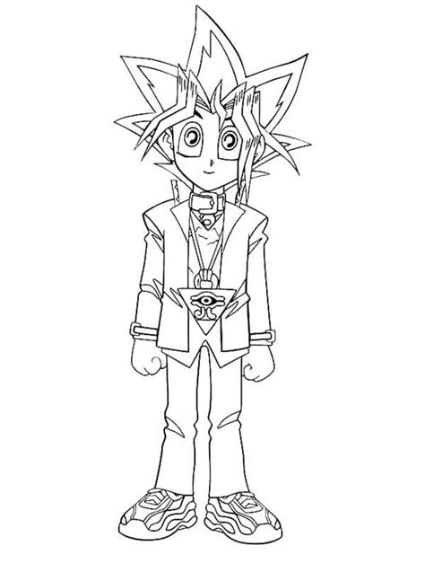 Desenho De Yugi Moto Jogando Carta Para Colorir Tudodesenhos Images