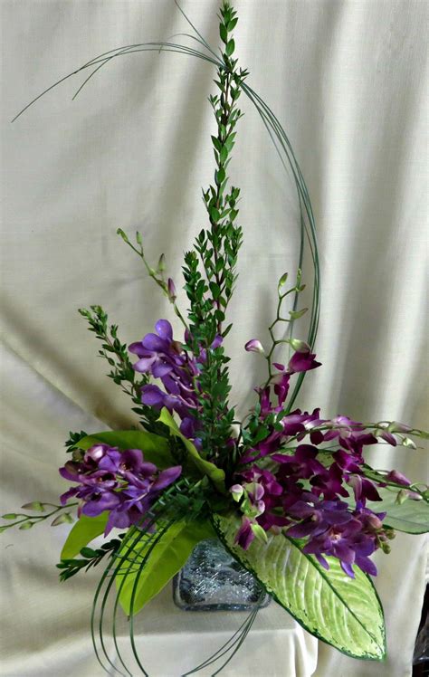 Purple Orchid Arrangement Orchid Arrangements Funeral Flowers