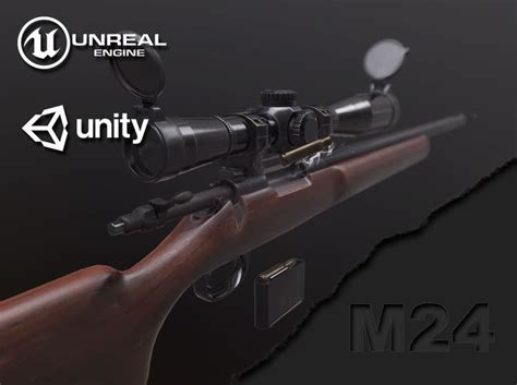 3d Model M24 Sniper Rifle Vr Ar Low Poly Cgtrader