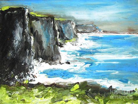 Painting Of Cliffs Of Moher County Clare Ireland Painting By Mary