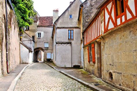 Cobblestone Lane In A Burgundy Village France Stock Photo Image Of