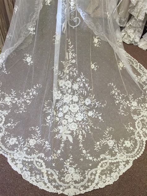 Exquisite Antique Lace Wedding Veil By Antiquelaceheirlooms