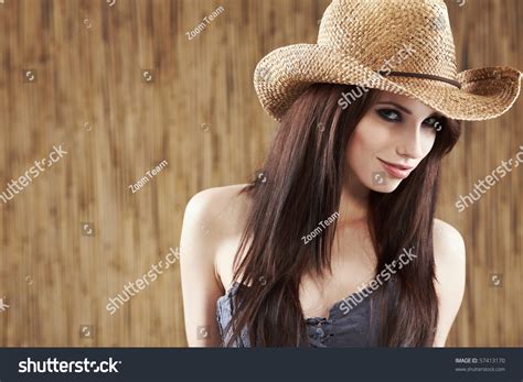 Sexy Woman Cowboy Hat Stock Photo Edit Now 57413170