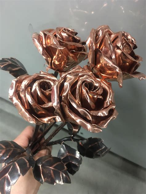 Made Some Copper Roses For Metal Practice Turned Out Great Copper