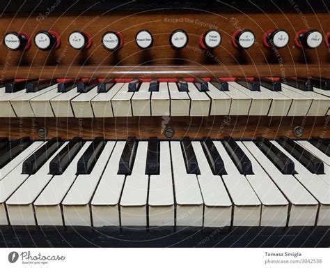 Old Vintage Harmonium Pipe Organ Keyboard Close Up Frontal A