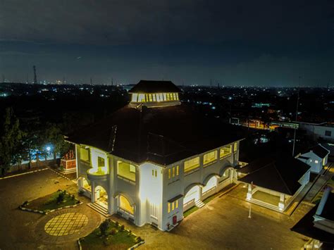 Bekasi Indonesia 2021 Aerial Drone View Of Monument Gedung Juang One