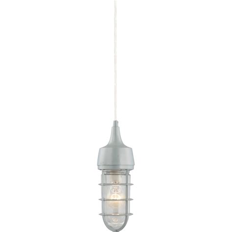 9852 20 Caged Jelly Jar Exterior Fixture Pendant Silver Gray Color