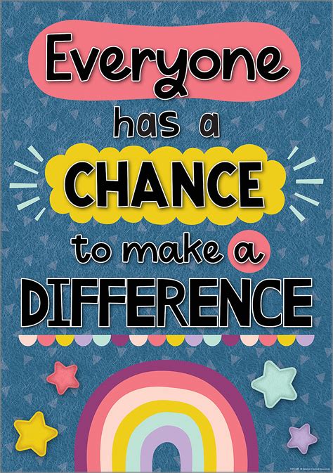 Everyone Has A Chance To Make A Difference Positive Poster Tcr7447