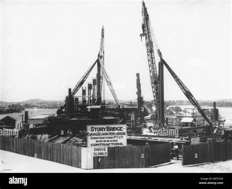 Story Bridge Under Construction Brisbane Ca 1936 Location Brisbane Queensland Australia