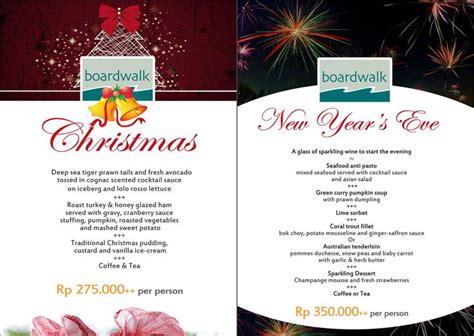 A delicious italian christmas eve menu from the starter to the side dish, all strictly made with fish, of course. We have designed a new menu special from Christmas Eve at Boardwalk Restaurant. Enjoy your ...