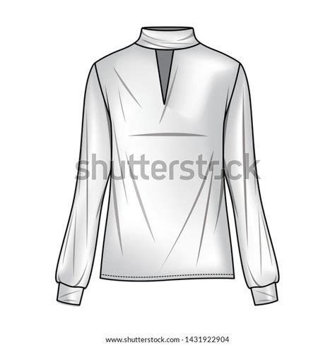 Blouse Fashion Flat Sketche Template Stock Vector Royalty Free 1431922904