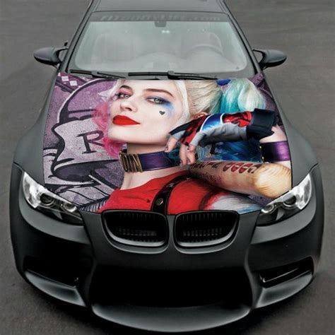 Vinyl Car Hood Wrap Full Color Graphics Decal Harley Quinn Suicide