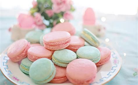 pastel macarons aesthetic ultra food and drink colors plate sweet cute hd wallpaper peakpx