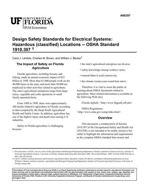 Design Safety Standards For Electrical Systems Hazardous