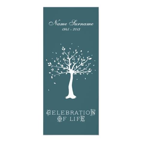 Celebration Of Life With Photo Elegant Tree Card Zazzle