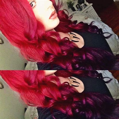 Changing your hair color can be intimidating, but deciding on the red ombre hairstyle is a great way to incorporate change and keep some of your natural hair color as well. Red to purple ombre | Purple ombre hair, Purple color melt ...