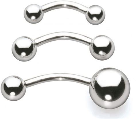 16g stainless steel curved barbell externally threaded piercing jewelry