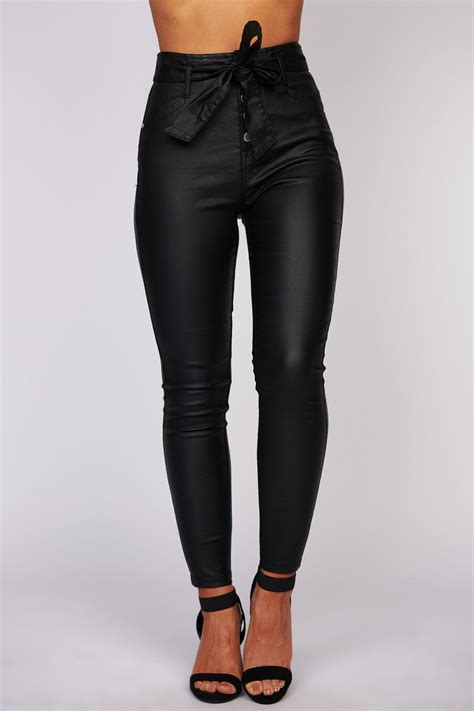 Second Look High Waisted Faux Leather Pants Black Faux Leather Pants Black Pants Leather Pants