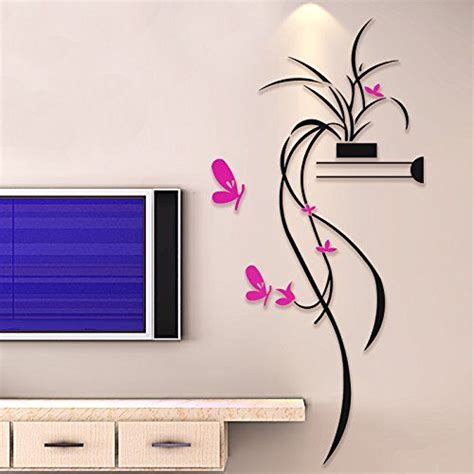 Mkono 3d Stereo Acrylic Crystal Wall Sticker Home Decal Art Mural