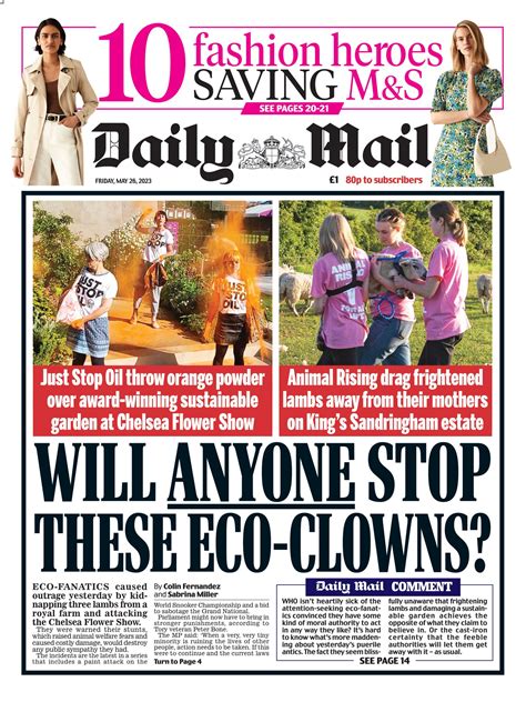 Daily Mail Front Page 26th Of May 2023 Tomorrows Papers Today