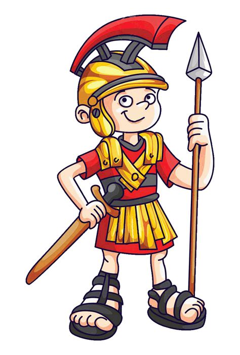Soldado Romano Cartoon Ayuda Visual Soldados Romanos Roma Para Niños