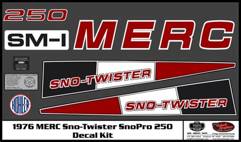 76 Merc Sno Twister 250 Snopro Decal Kit