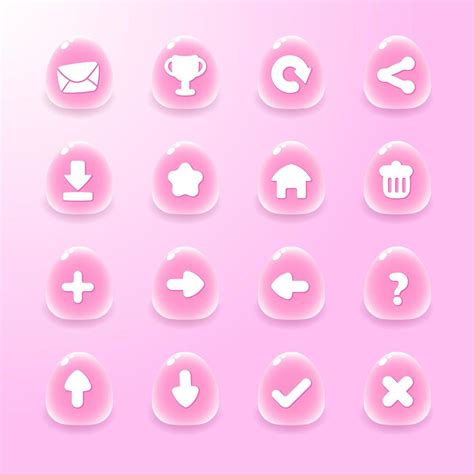 Design For Complete Set Of Level Button Game Popup Icon Window And