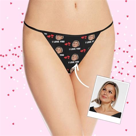 Custom Personalized I Love You Face Women Thongs Etsy