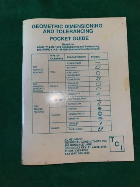 Geometric Dimensioning And Tolerancing Pocket Guide Al Neumann 1st