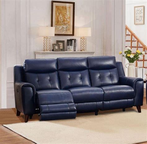 Buy Amax Hydeline Hastings Blue Recliner Sofa In Blue Top Grain