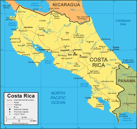 Costa Rica Map The Pathway To The Pacific