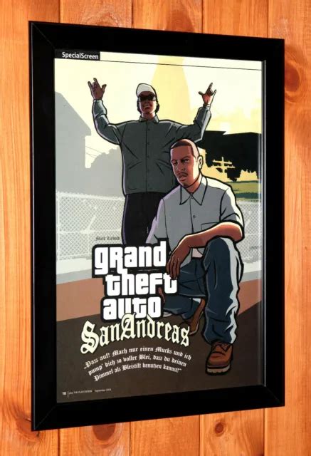 2004 Grand Theft Auto San Andreas Gta Ps2 Xbox Rare Small Poster Old Ad