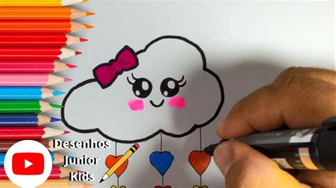 Como Desenhar Nuvem Fofa Kawaii Kids Youtube