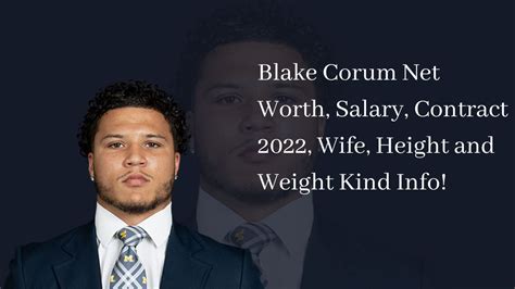 Blake Corum Net Worth Salary Contract 2022 Wife Height And Weight