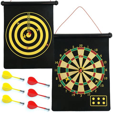 Magnetic Dart Board Hanging Reversible Dartboard And Bullseye Game
