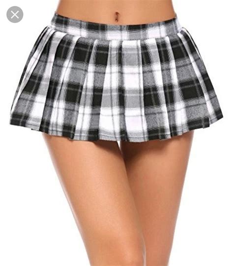 School Girl Outfit Plaid Skirts Mini Skirts White Pleated Skirt