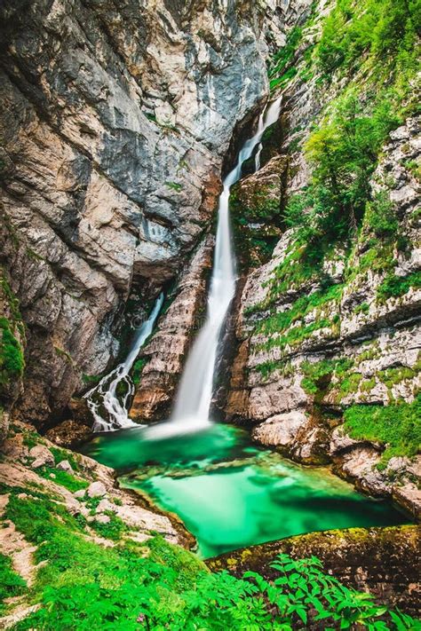 Waterfall Savica Slovenia Stock Image Image Of Natural 1021351