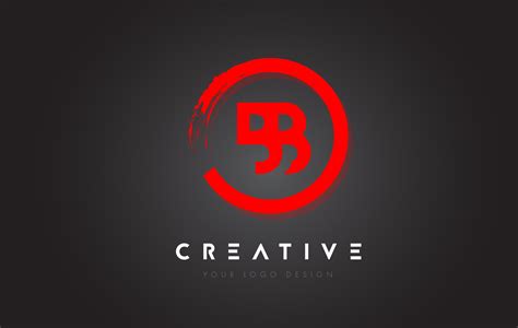Logotipo De Carta Circular Bb Vermelho Com Design De Pincel De Círculo