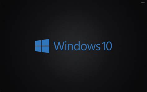 Windows 10 Blue Text Logo On Black Wallpaper Computer Wallpapers 46139