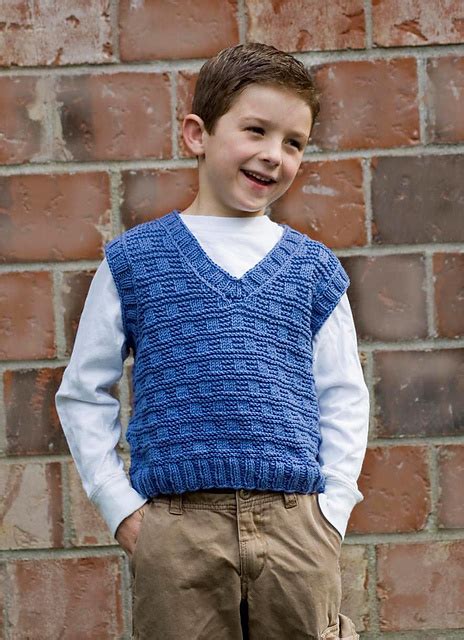 A stylish cardigan sweater can take your outfit from drab to fab in no time at all. Knitting Patterns Galore - Boy's V-Neck Vest