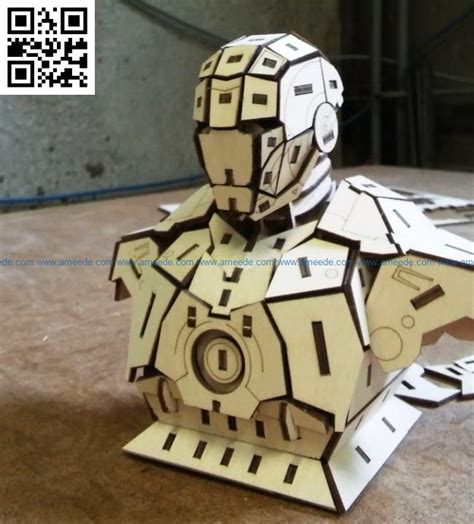 Iron man file cdr and dxf free vector download for Laser cut – Download