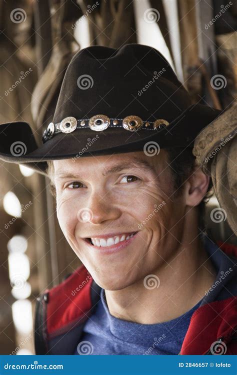 Man Wearing Cowboy Hat Stock Image Image Of Shoulders 2846657