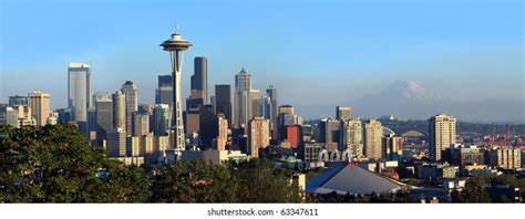 Seattle Skyline Panorama Sunset Stock Photo 63347611 Shutterstock