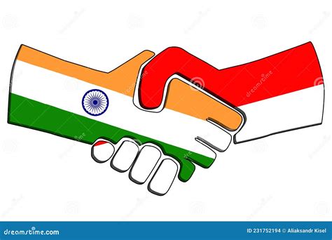 Handshake Of Countries With Flags Business Partnership Connection