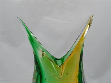 Murano Glass Vase Green Amber Murano Glass Murano Glass Ts Co