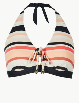 Striped Triangle Bikini Top M S Collection M S